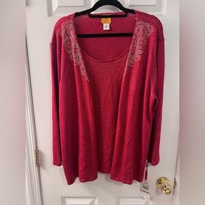 Ruby Rd. Sparkling Red Cardigan